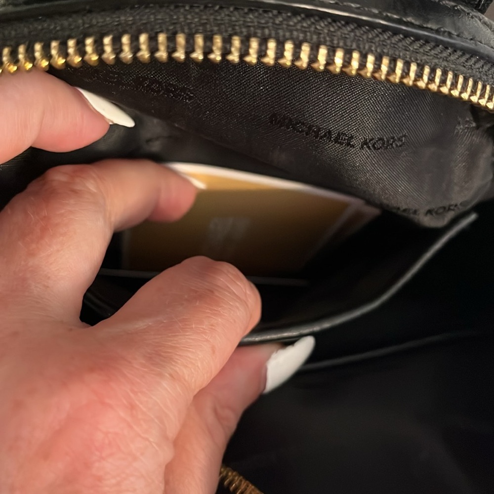 Michael Kors Black Mini Bag with Gold Accents - Picture 6 of 15